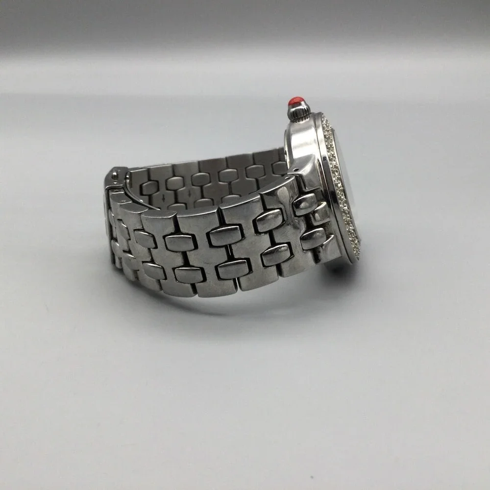 Marc Ecko Womens Watch 40mm Silver Tone Dial Crystal Bezel Date New Battery 7